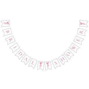 Pancarta moderna Rubor Pink Bow Bridal Shower Bunt