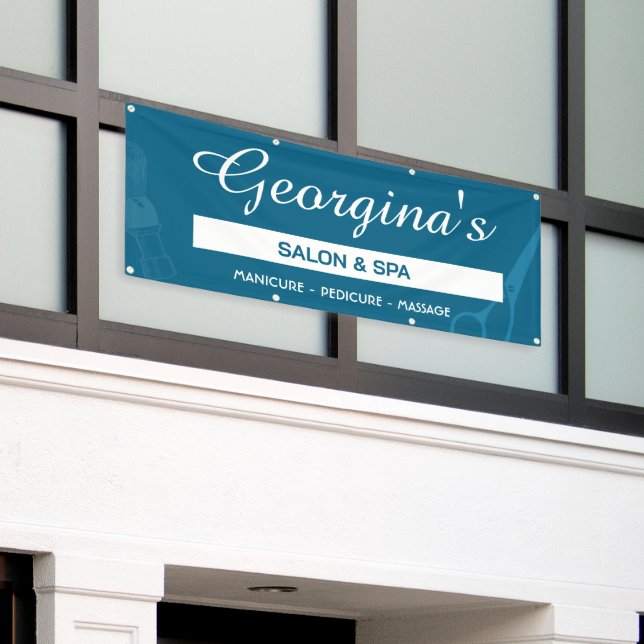 Pancarta personalizable para salón y spa (Edificio exterior)