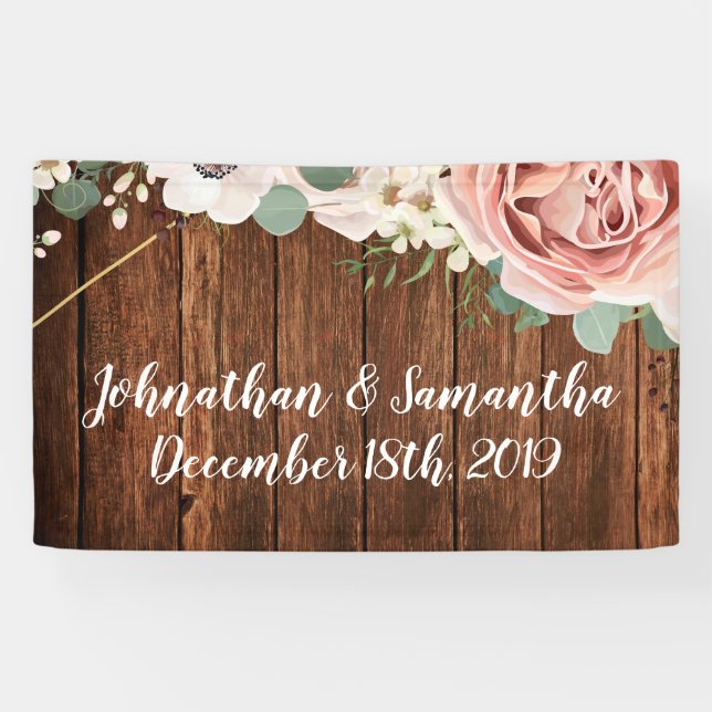 Pancarta personalizada 3'x5' Rosa de Jardín Geomét (Horizontal)
