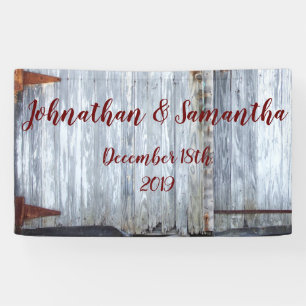 Pancarta personalizada 3'x5' Wash White Wash Wood