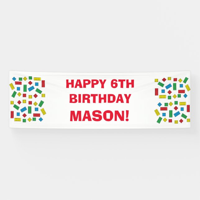 Pancarta personalizada "Building Blocks" (Horizontal)