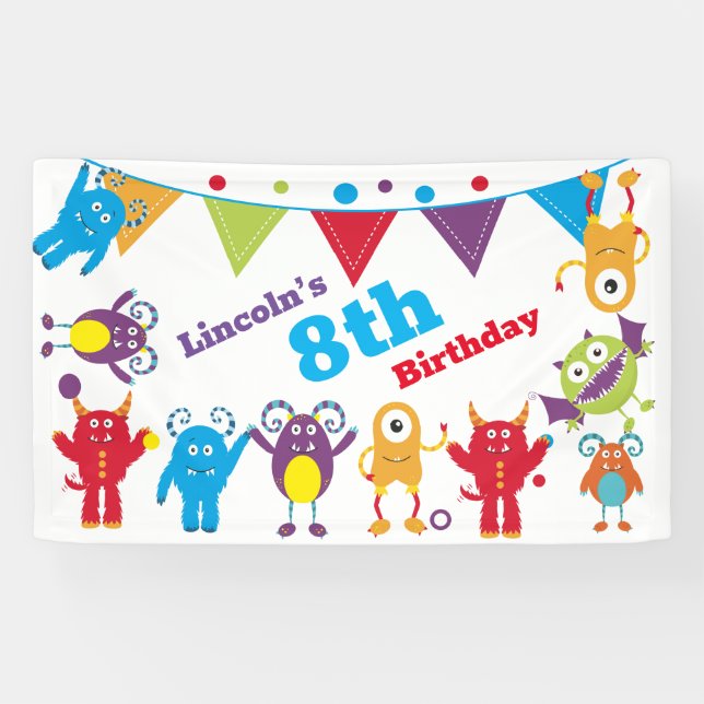 Pancarta personalizada de Bash de Cumpleaños de Mo (Horizontal)