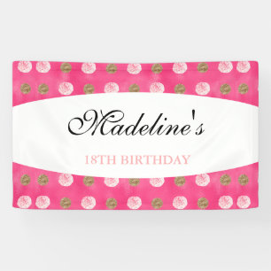Pancarta personalizada de cumpleaños con polka-pun