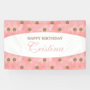 Pancarta personalizada de cumpleaños con polka-pun