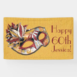 Pancarta personalizada de cumpleaños de máscara de