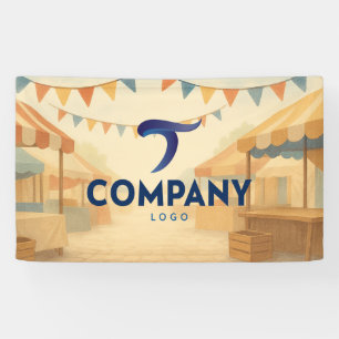 Pancarta personalizada de empresa de mercado rústi