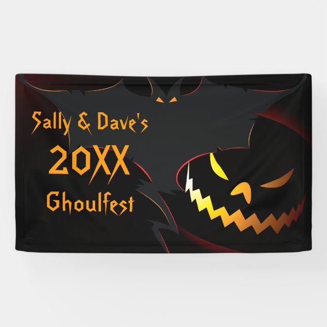 Pancarta personalizada de la fiesta de Halloween (Horizontal)