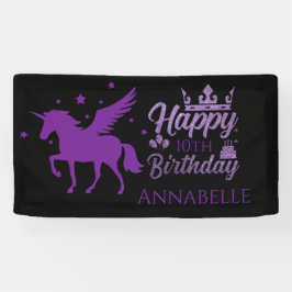 Pancarta personalizada de Unicorn "Happy Birthday"