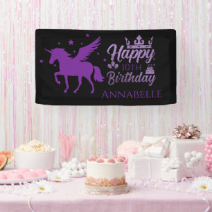 Pancarta personalizada de Unicorn "Happy Birthday"
