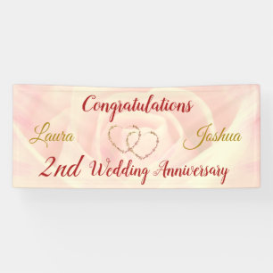 Pancarta personalizada del 2º aniversario Boda