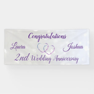 Pancarta personalizada del 2º aniversario Boda