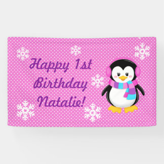 Pancarta personalizada del Chica pingüino