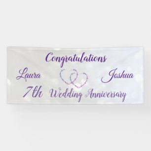 Pancarta personalizada del séptimo aniversario del