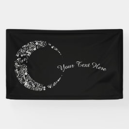 Pancarta personalizada Floral Crescent Moon