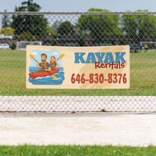 Pancarta personalizada para alquiler de kayak
