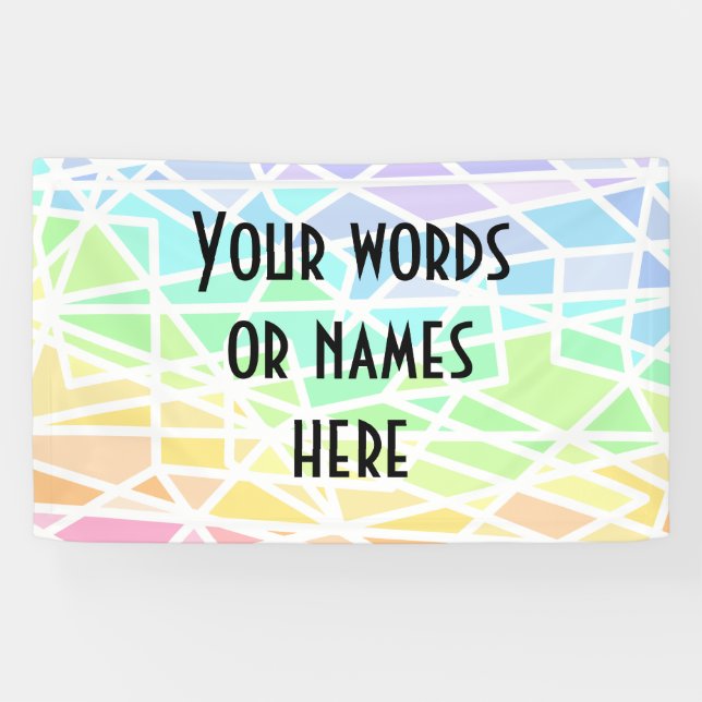 Pancarta personalizada Pastel Rainbow (Horizontal)