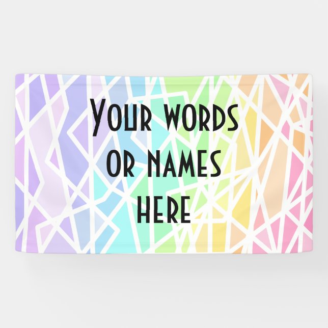Pancarta personalizada Pastel Rainbow (Horizontal)