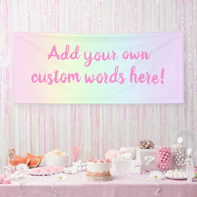 Pancarta Personalizado del arcoiris Pastel (Fiesta)