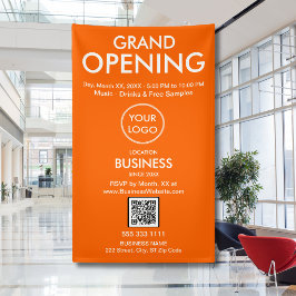 Pancarta QR de logotipo de negocio de naranja de g
