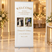 Banner Retráctil de Foto de Bodas de Oro