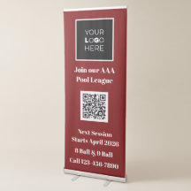 Banner vertical promocional de la Liga de Billar 