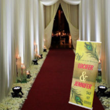 Boda personalizada Peacock Feather Gold Background
