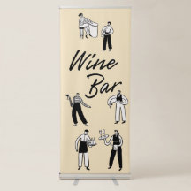 Cartel de barra de vino minimalista para boda cham