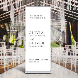 Pancarta Retráctil Elegante Boda elegante Minimalista