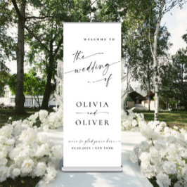 Pancarta Retráctil Elegante Boda elegante Minimalista
