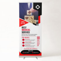 Médico - Banner Retráctil Rojo