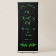 Signo de bienvenida del boda de banners retráctil