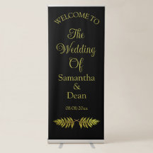 Signo de bienvenida del boda de banners retráctil