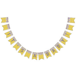 Pancarta rosa Baby Shower "Baby's Feet,"