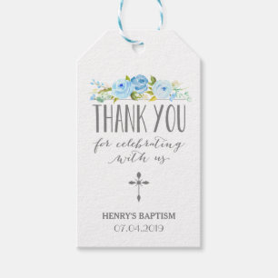 Pancarta Rosa   Blue Religious Gracias Etiqueta De