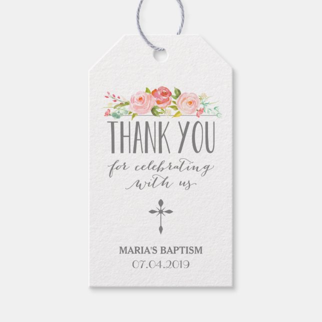 Pancarta Rosa | Etiqueta De Regalo De Agradecimien (Anverso)