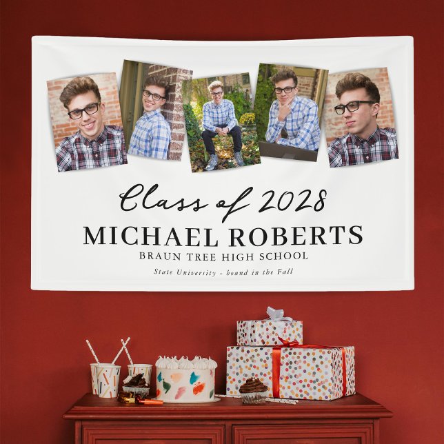 Pancarta simple de Collage de fotos de graduación (Subido por el creador)