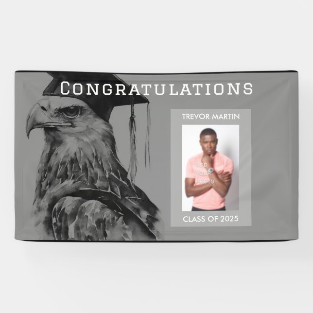 Pancarta única de la fiesta de graduación de fotos (Horizontal)