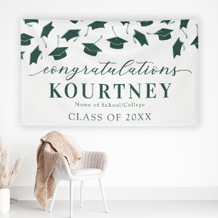 Pancarta verde de graduación 2025
