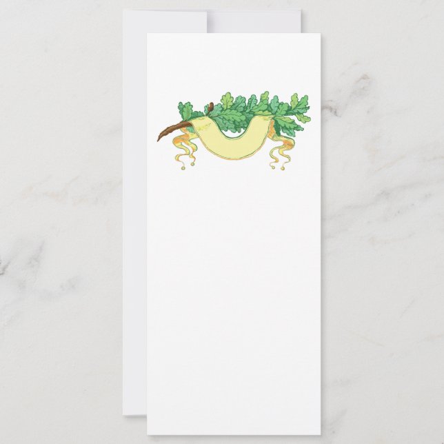 Pancarta y ramificación de hojas de roble verde (Anverso)
