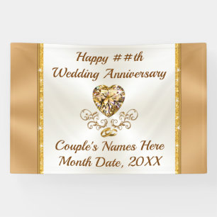 Pancartas de aniversario Boda personalizadas, en c