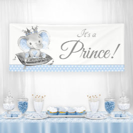 Pancartas de Baby Shower de Boy Elephant Prince
