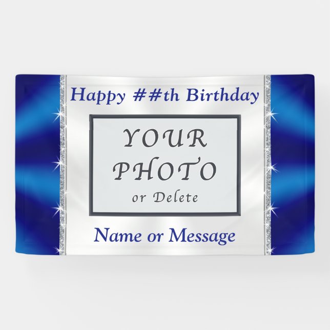Pancartas de cumpleaños personalizadas con foto (Horizontal)