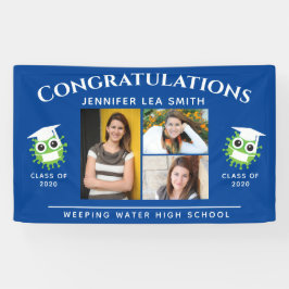 Pancartas de graduación azul fotos personalizadas 