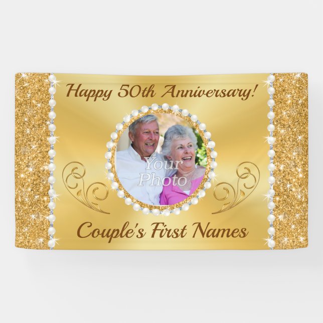 Pancartas personalizadas del 50° aniversario del B (Horizontal)