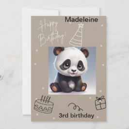 Panda adorable, Tarjeta de cumpleaños escribible