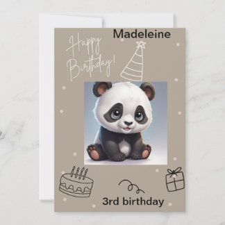 Panda adorable, Tarjeta de cumpleaños escribible