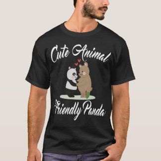 Panda amable con los animales, camiseta