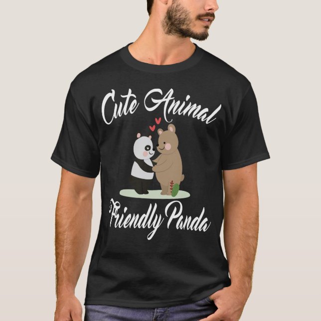 Panda amable con los animales, camiseta (Anverso)