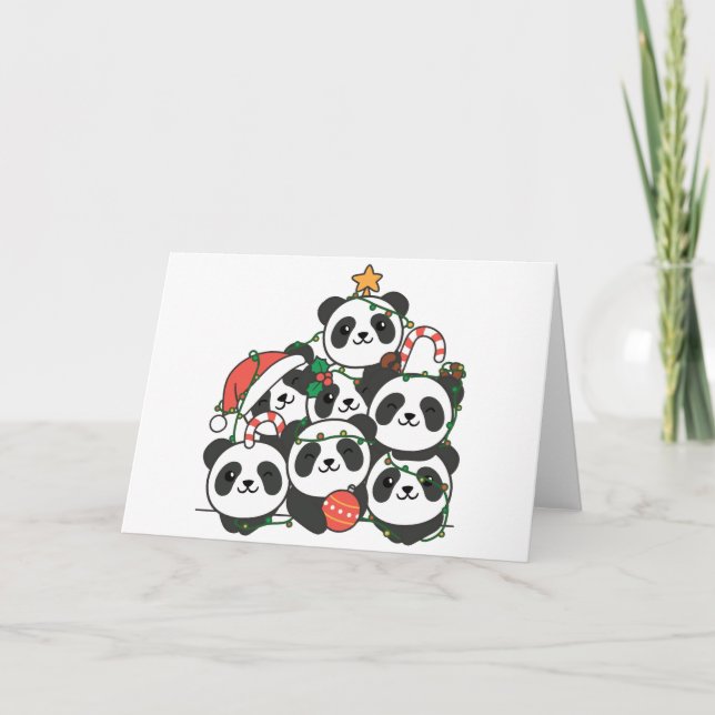 Panda árbol de Navidad divertido animal Navidad va (Anverso)