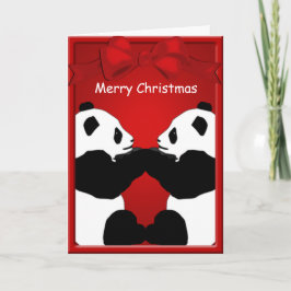 Panda Bear Amigos Feliz Saludo de Navidad
